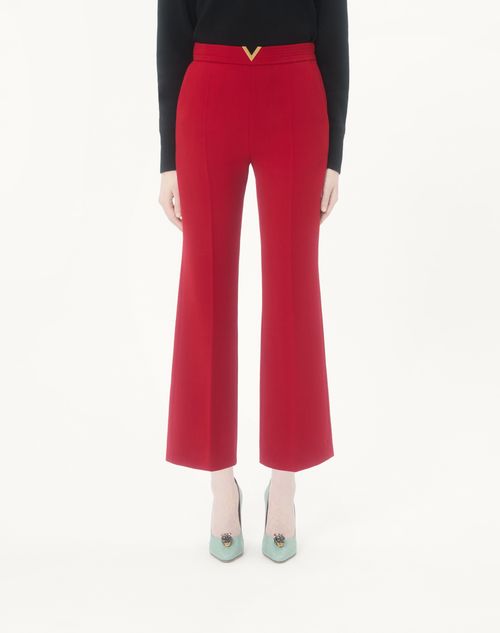 Valentino - Wool Crepe Trousers - Red - Woman - Trousers And Shorts